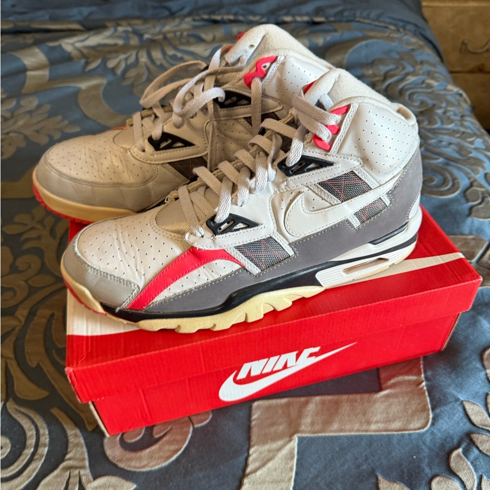 Nike Bo Jackson Gray and Pink High-Top Sneakers